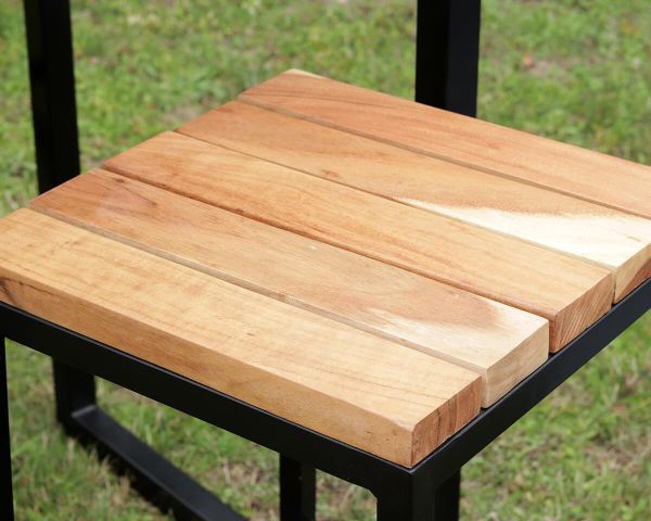 Taburete de bar de metal y madera exótica «Garden»
