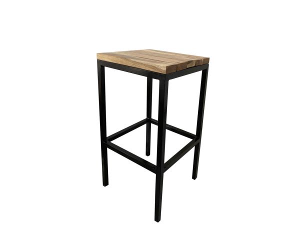 Taburete de bar de metal y madera exótica «Garden»