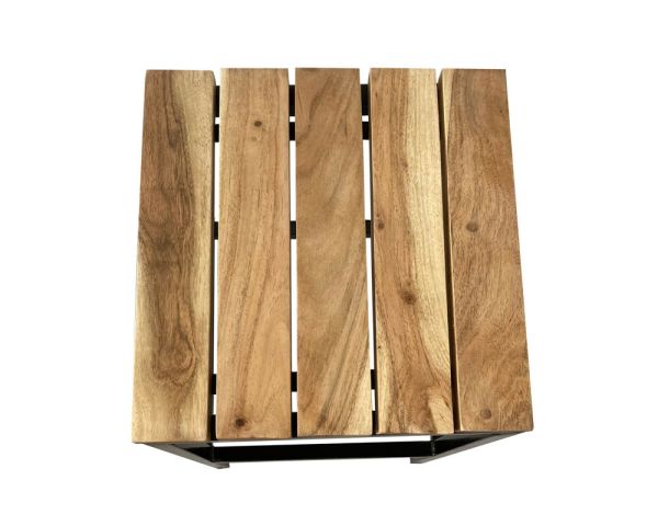 Taburete de bar de metal y madera exótica «Garden»