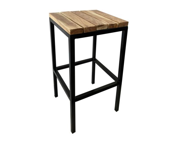 Taburete de bar de metal y madera exótica «Garden»