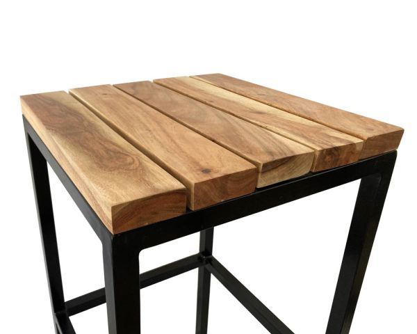Taburete de bar de metal y madera exótica «Garden»